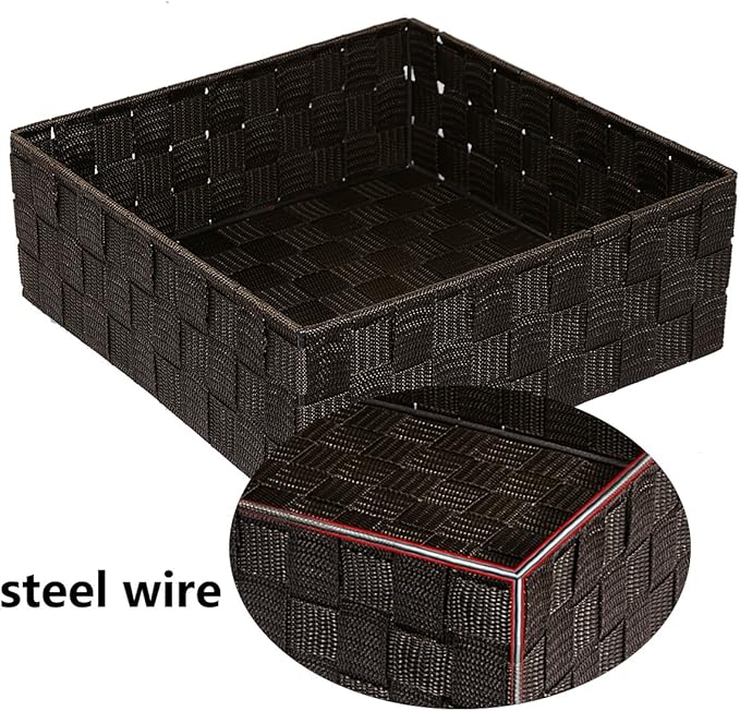 Woven Storage Baskets for Organizing, Brown