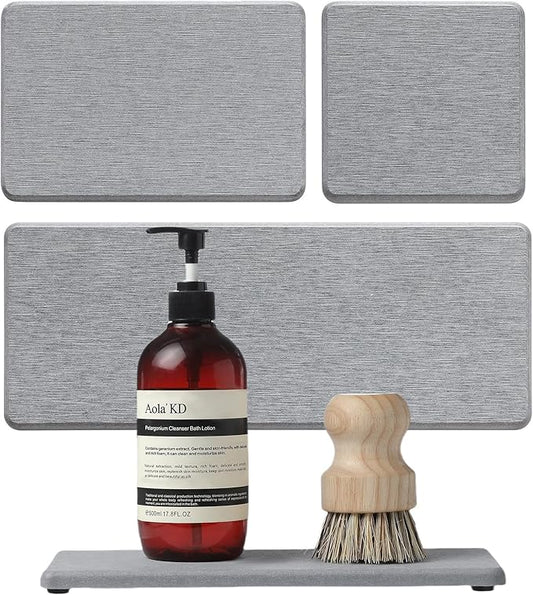 3PCS Bathroom Sink Vanity Trays, Light Grey
