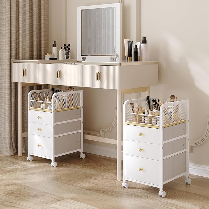 Makeup Organizer Storage Cart with Drawers, Makeup Organizer on Wheels