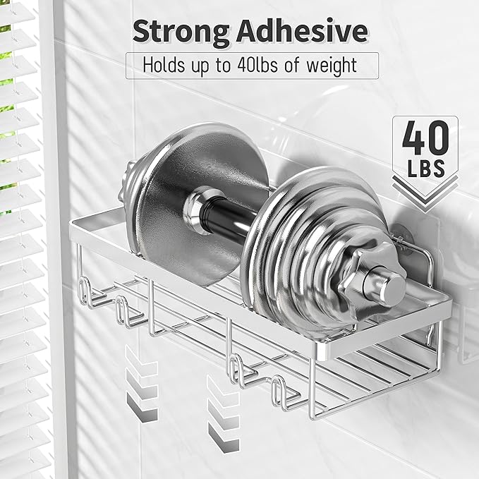 10 Pack Shower Caddy Organizer Rack Shelf for Inside Shower, Silver