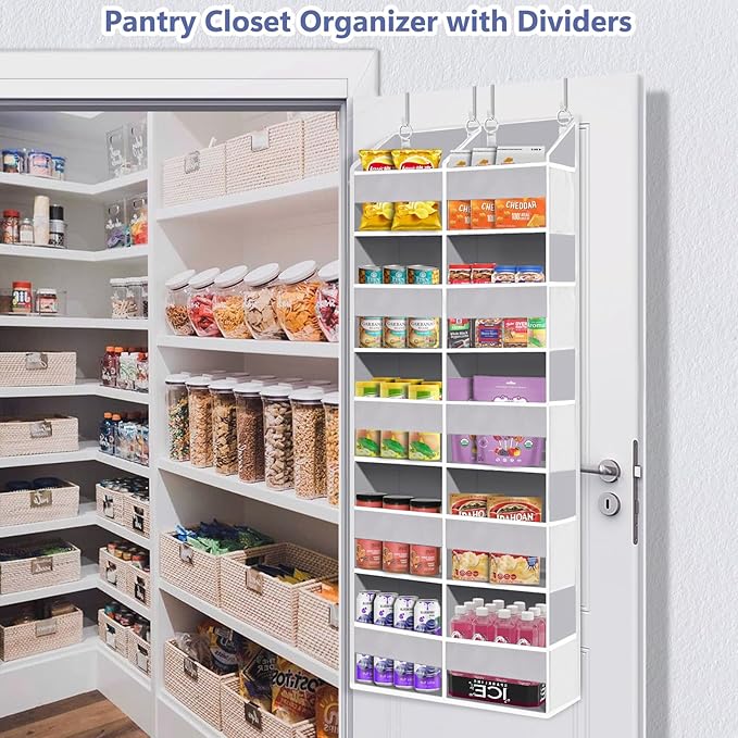 Heavy Duty Over The Door Organizer 5 Tiers, Light Gray