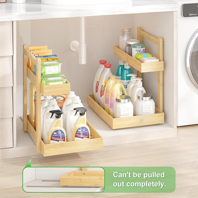 Under Sink Organizer, Nature, 2 Packs