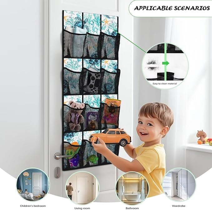 Blue Sea Turtle Behind The Door Shoe Organizer