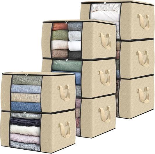 Fab totes 8 Pack Clothes Storage, Beige