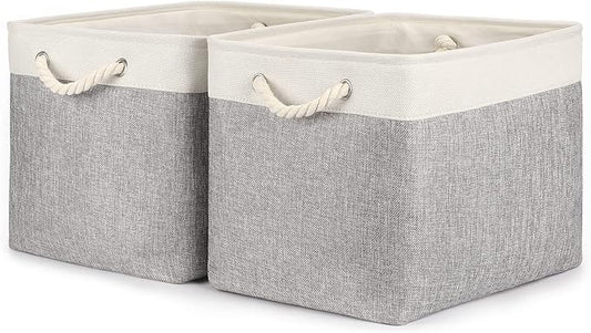 Bidtakay Storage Baskets for Organizing Large Storage Bins for Shelves 2 Pack