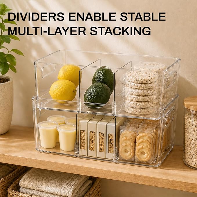 Pantry Organizers and Storage, 8 Pack Snack Organizer for Pantry Shelf