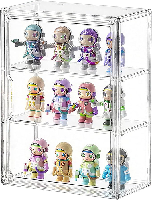 Clear Acrylic Display Case for Figures&Collectibles, 3 Tier Lego Labubu Toy Box