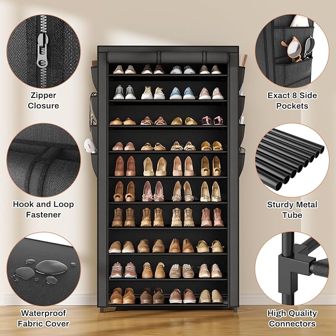 Tall Shoe Rack with Cover, Garage