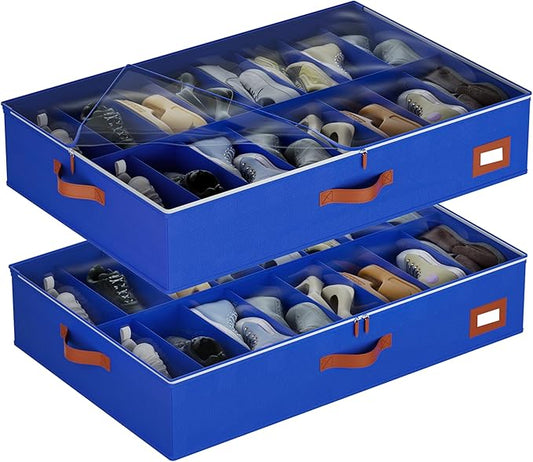 Under Bed Shoe Storage Organizer, Underbed Shoes Storage Containers, Set of 2