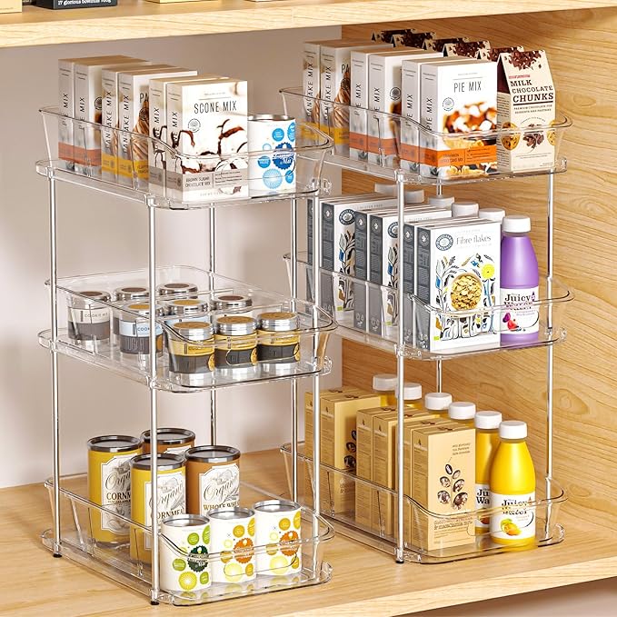 3 Tier Under Sink Organizer, Pull-Out Storage Organizer with Dividers