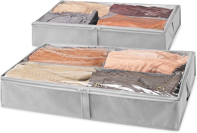 Whitmor 4 Section Underbed Boot Bag - Set of 2 - Alloy Gray