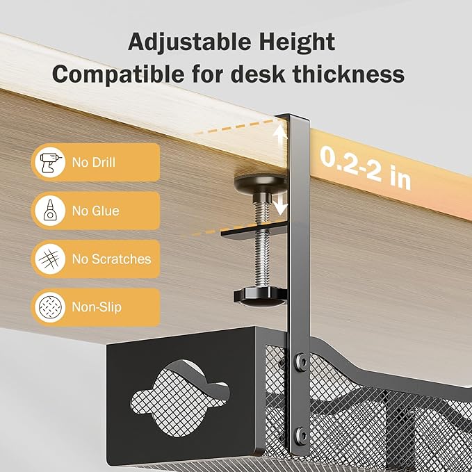 25'' Upgraded Under Desk Cable Management