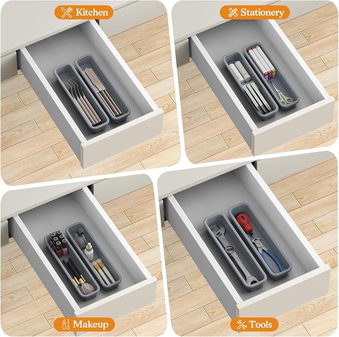 2 Pack Silicone Silverware Organizer
