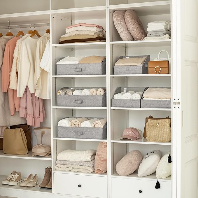 SAYS Storage Bins for Closet, Trapezoid Storage Bins with Handles