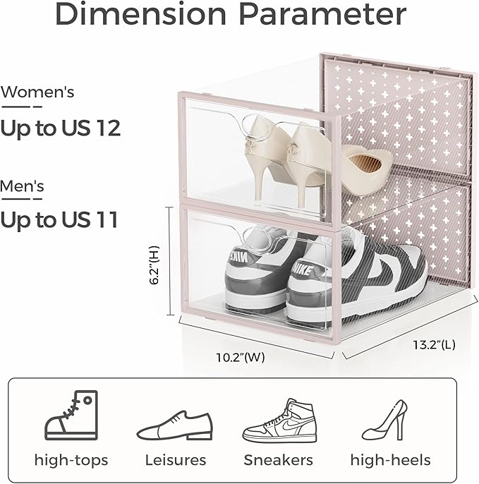 15 Pack X-Large Shoe Storage Boxes
