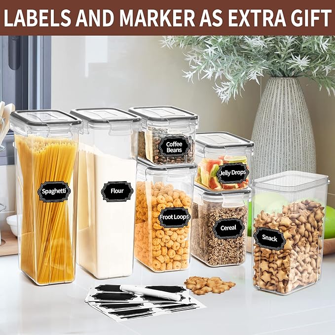 Airtight Food Storage Containers Set with Lids, 24 PCS, Grey