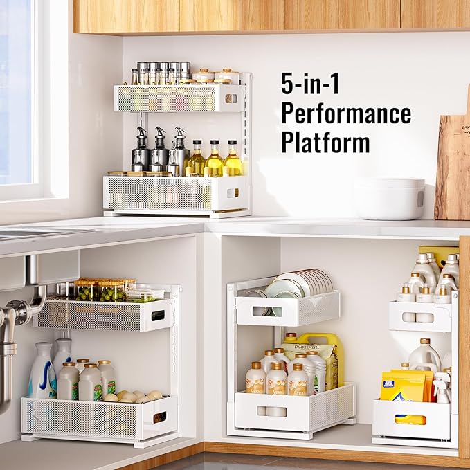 Under Sink Organizer, Bathroom Organizers and Storage, 2PCS