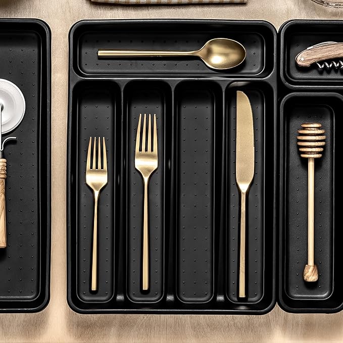 Madesmart Small Silverware Tray, Carbon