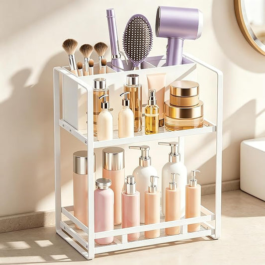 Hair Tool Organizer Bathroom Countertop, White