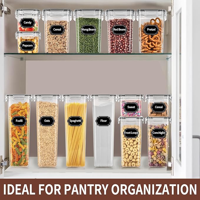 Airtight Food Storage Containers Set with Lids, 24 PCS, Grey