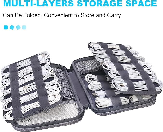 Cord Organizer Travel, Cable Organizer Bag Case, Gray