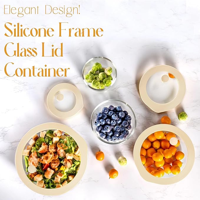 Urban Green Glass Food Container Set with Glass Lid, 4 Pack