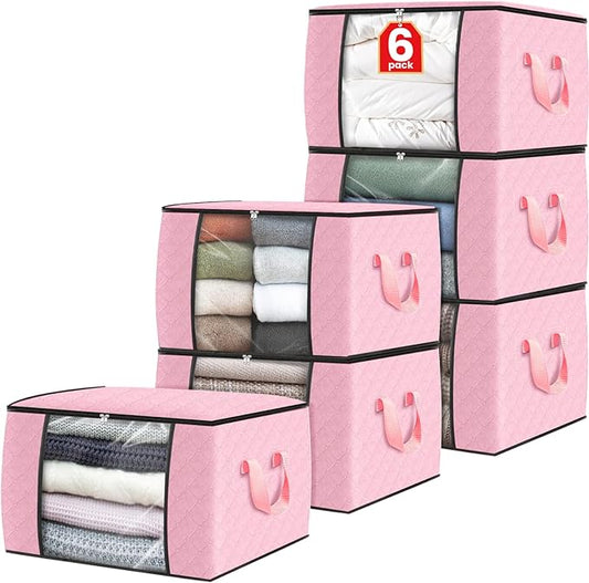 Fab totes 6 Pack Clothes Storage, Pink