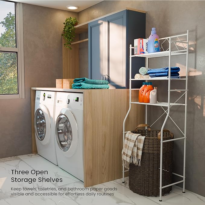 Home Zone Living Over the Toilet Bathroom Storage Organizer with 3 Tiers