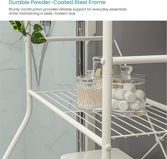 Home Zone Living Over the Toilet Bathroom Storage Organizer with 3 Tiers
