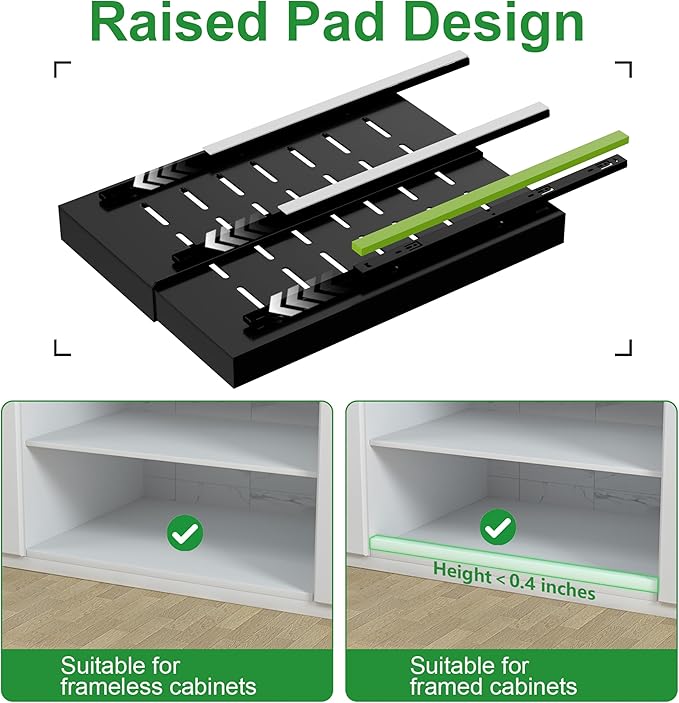 4 Pack Expandable Pull Out Cabinet Organizer, Black, 21"D X 9-14"W