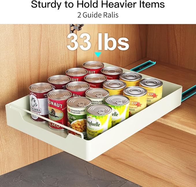 iSPECLE Slide Out Cabinet Drawers - 2 Pack Peel and Stick Pull Out Drawers for 13" Wide Cabinet and Above, No Screw Adhesive Drawer Easily Slide to Get Deep Item without Digging in the Deep, Black