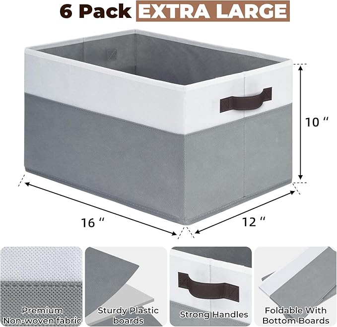 6 Pack Clothes Bins for Organization