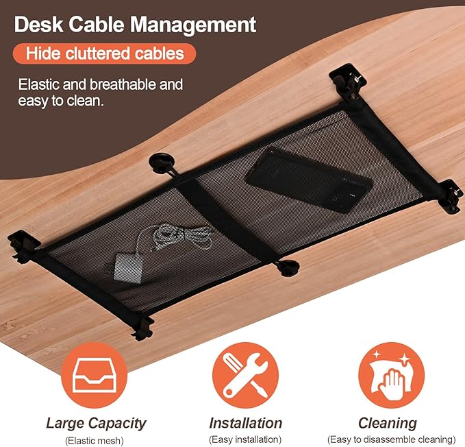 AURIZE Under Desk Cable Management Net