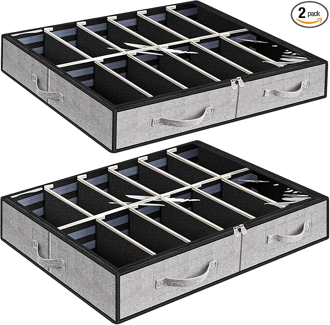 Under Bed Shoe Storage Organizer, Set of 2