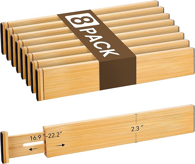 Bamboo Drawer Divider Set of 8