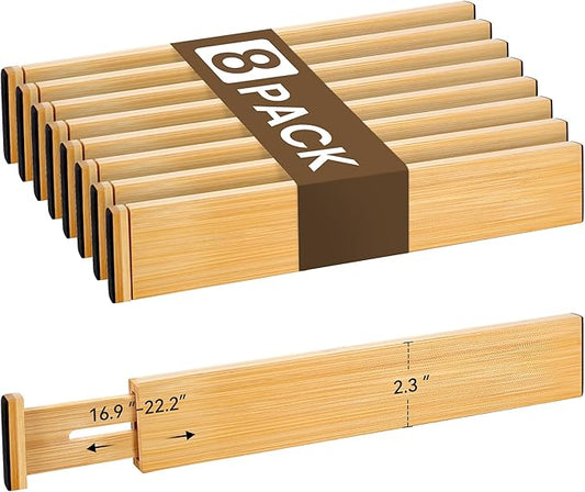 Bamboo Drawer Divider Set of 8
