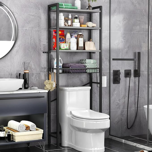 Over-The-Toilet Storage Rack, Pure Gray