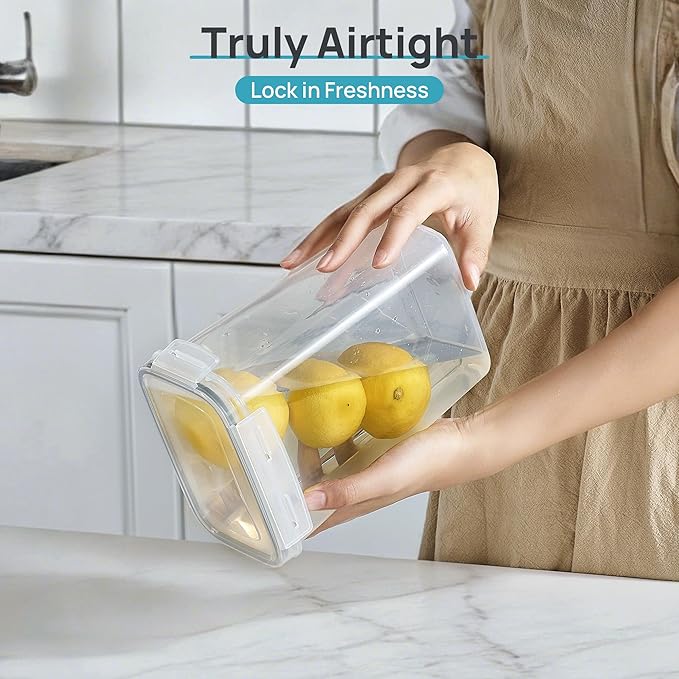 Airtight Food Storage Containers with Lids, Includes 24 Labels，Gray