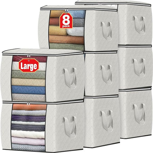 Fab totes 24 Gallons Clothes Storage, 10 Pack,Ivory
