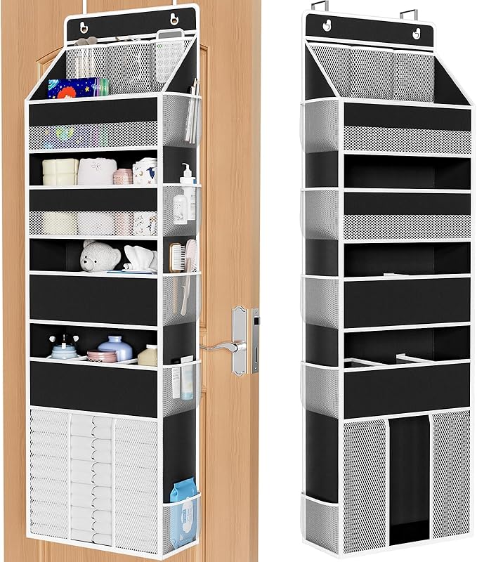 5-Tier Over the Door Organizer for Hanging, 1 Pack, Black