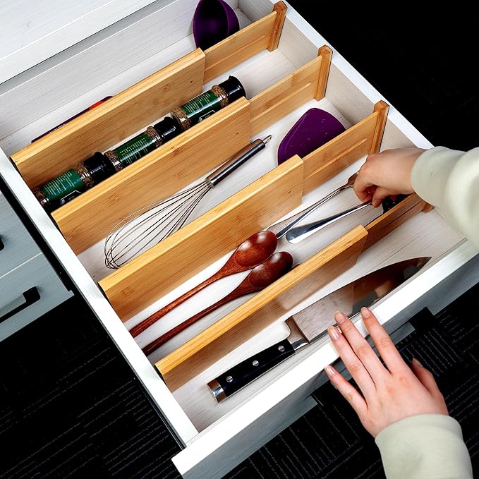 Bamboo Dresser Drawer Dividers, 4 pcs