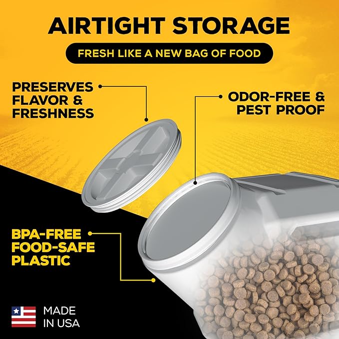 Gamma2 Vittles Vault Pet Food Storage Containers - Sealed Dog and Cat Food Storage Container, Fits up to 80lbs, Made in the USA - [14" L x 28" H]