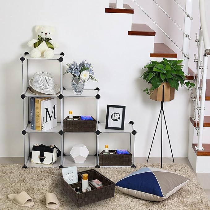 Woven Storage Baskets for Organizing, Brown