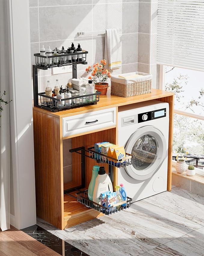 Under Sink Organizer Storage for Families, Black,1 Pack