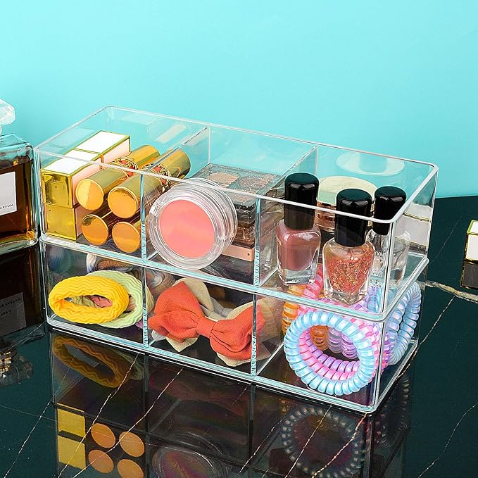 Acrylic Organizer, 3+3 Compartment