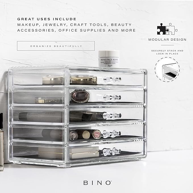THE MANHATTAN SERIES Acrylic Makeup Drawer Organizer- 5 Drawers