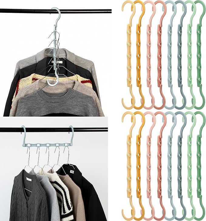 Mr. Pen- Space Saving Hangers, 16 pcs, 360° Rotating Hooks, Magic Cascading Hanger Organizer with 5 Enclosed Slots, Closet Organizers and Storage for Clothes, College Dorm Room Essentials