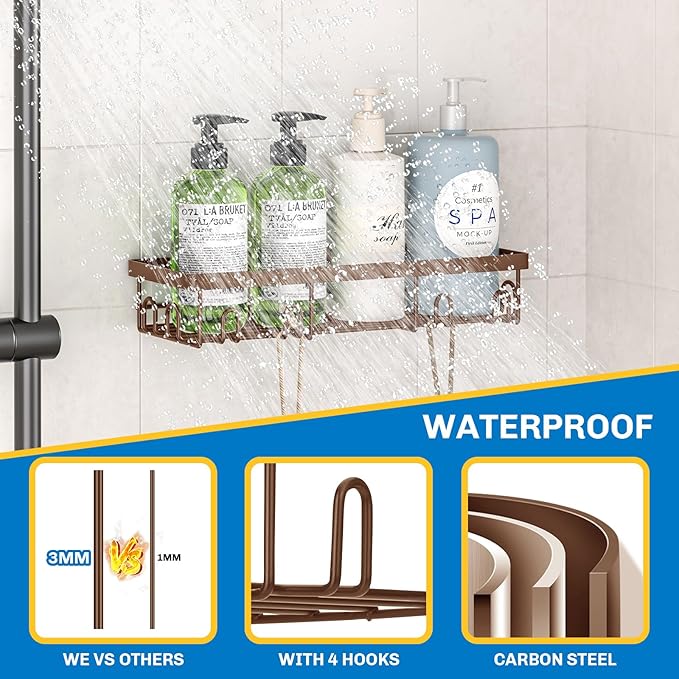 Shower Caddy 9 Pack, Brown 9 Pack