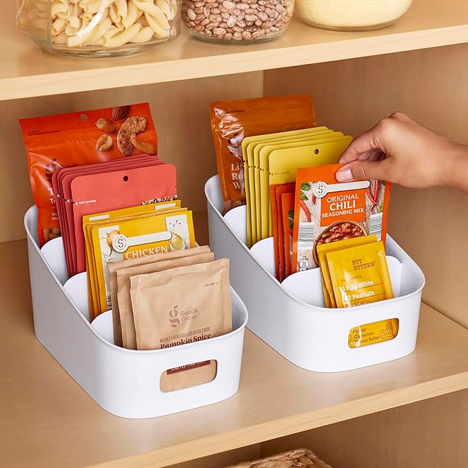 ShelfBin Packet Organizer, 4-Tier Stairstep Raised Divided Bin