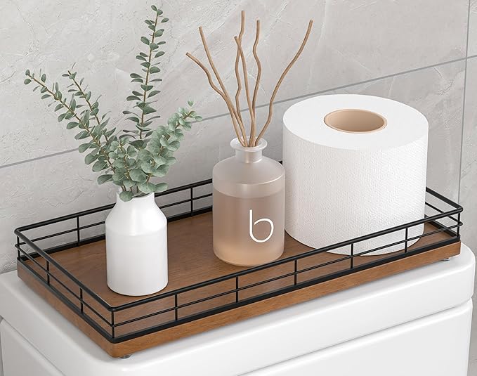 Toilet Paper Basket Organizer, Black & Brown